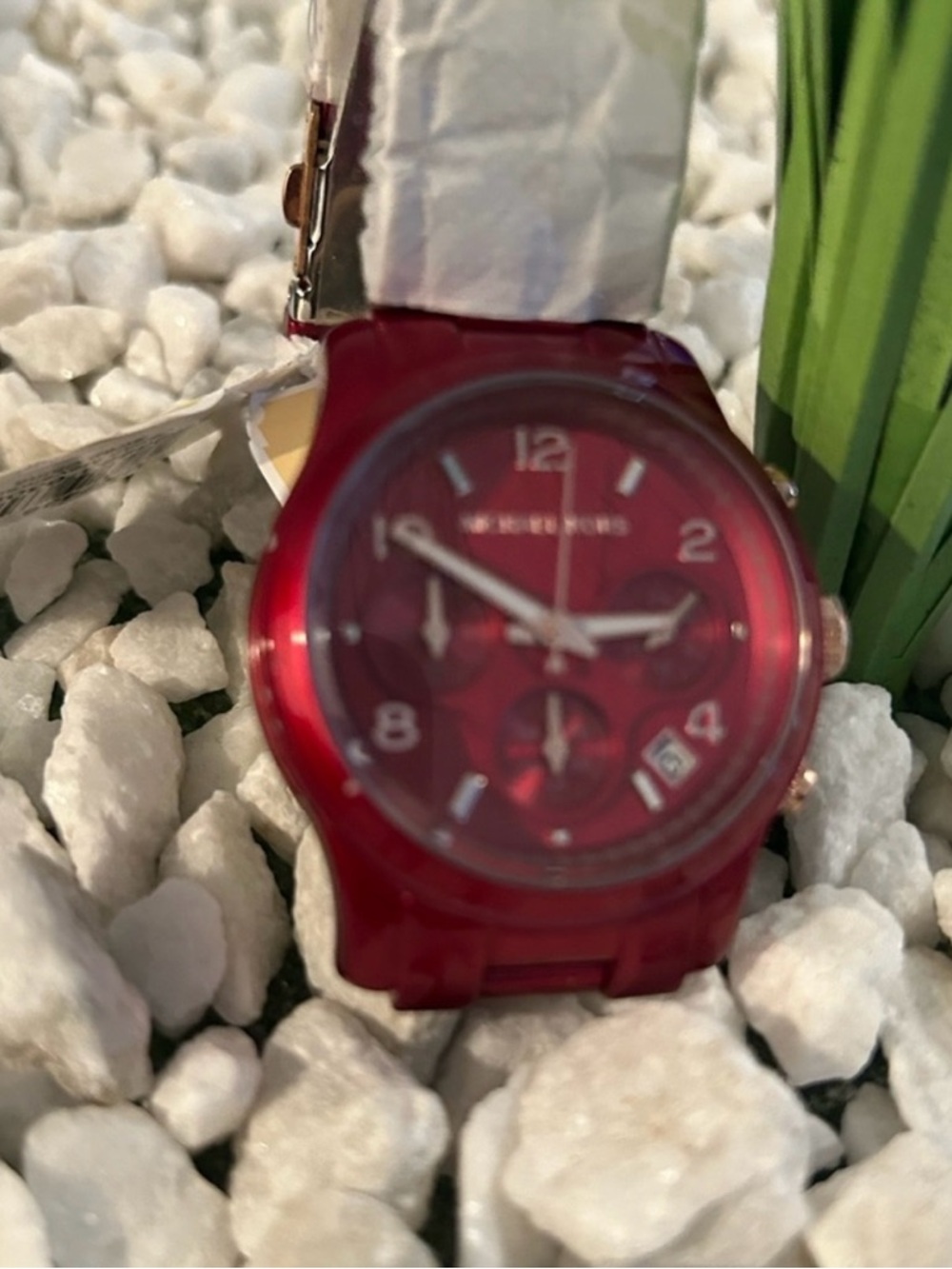 Michael Kors Runway Chronograph Red-Coated Stainless Steel Watch - Picture 9 of 13